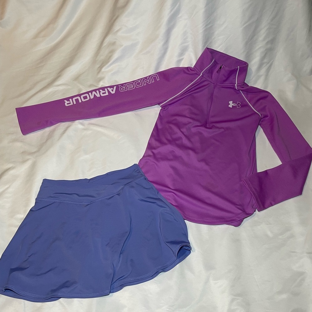 Athletic young girls outfit under armour